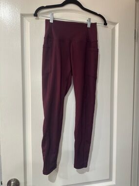 Ethos High-Waist Burgundy Active Leggings-NEW